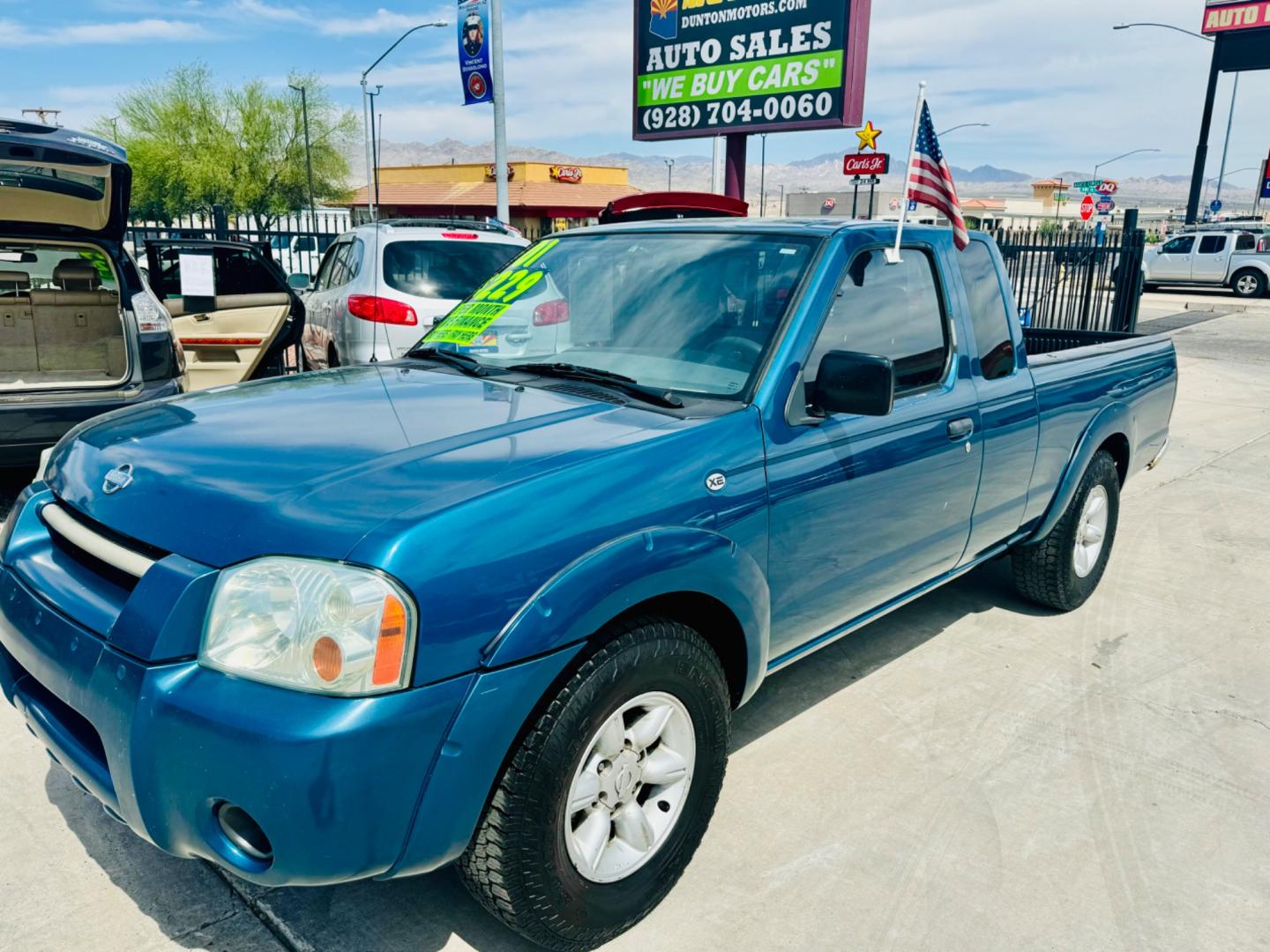 2001 Blue Nissan Frontier (1N6DD26S41C) , located at 2190 Hwy 95, Bullhead City, AZ, 86442, (928) 704-0060, 0.000000, 0.000000 - 2001 Nissan frontier xe king cab. 4 cylinder. 142k miles. Manual . Ice cold ac. Lots of extras done to truck . New tires new radiator. Fully serviced. New clutch, new brakes, pads. Runs and drives great. Financing available. In house financing .buy here pay here - Photo#1